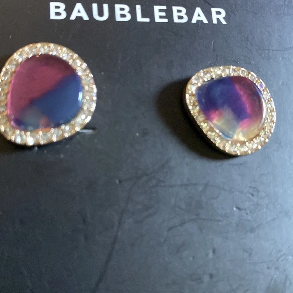 BaubleBar Multi Color Art Glass Crystal Earrings - Picture 3 of 5